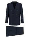 Brioni Herringbone Wool Suit In Blue