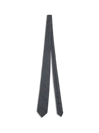 BRIONI HERRINGBONE WOOL TIE