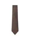 Brioni Herringbone-pattern Silk Tie In Brown