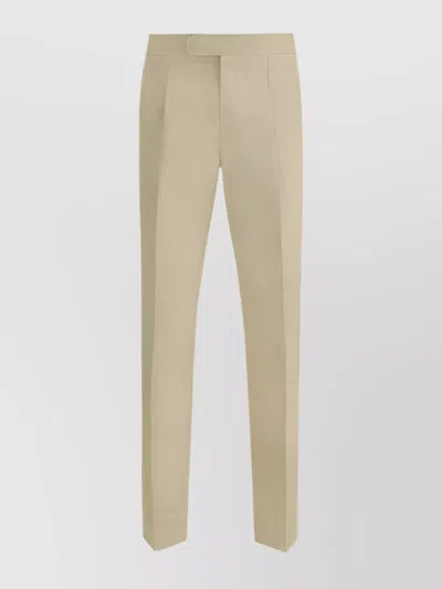 Brioni High Waist Cigarette Cut Trousers In Neutral