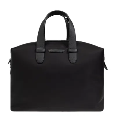 Brioni Holdall With Logo Patch In Black