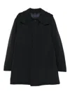 Brioni Hooded Cotton Coat In Black