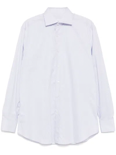 Brioni Horizontal Stripe Shirt In Blue