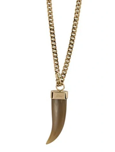 Pre-owned Brioni Horn Pendant Necklace, 41.25" In Multi