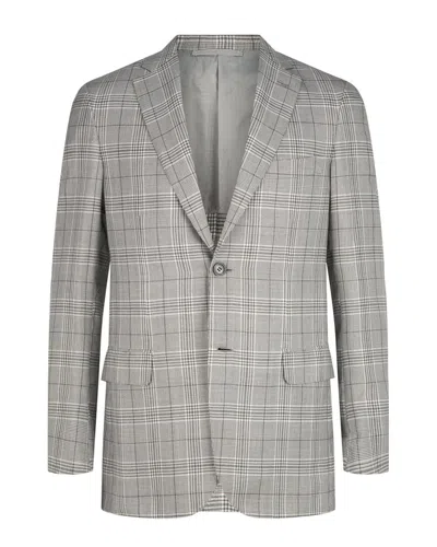Brioni Houndstooth Wool & Silk-blend Single-breasted Blazer In Multi