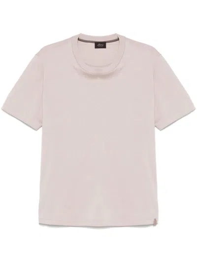 Brioni Ice-colored Organic Cotton Crewneck T-shirt In White