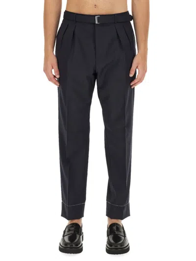 Brioni Ischia Belted Trousers In Blue
