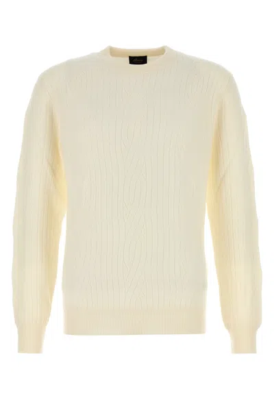 Brioni Ivory Wool Blend Sweater In Neutral