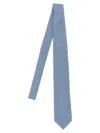 Brioni Slim Patterned Jacquard Tie With Pointed Tip In Blue