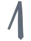 Brioni Slim Textured Jacquard Tie With Pointed Tip In Blue
