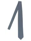 Brioni Slim Textured Jacquard Tie With Pointed Tip In Blue