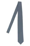 Brioni Slim Textured Jacquard Tie With Pointed Tip In Blue