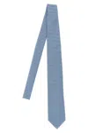 Brioni Slim Patterned Jacquard Tie With Pointed Tip In Blue