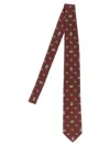Brioni Slim Paisley Jacquard Tie In Textured Fabric In Brown