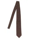 Brioni Jacquard Tie Ties And Papillon Multicolor In Brown