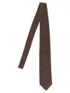 Brioni Jacquard Tie Ties And Papillon Multicolor In Brown