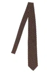 Brioni Jacquard Tie Ties And Papillon Multicolor In Brown
