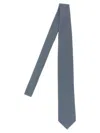Brioni Slim Textured Jacquard Tie With Pointed Tip In Blue