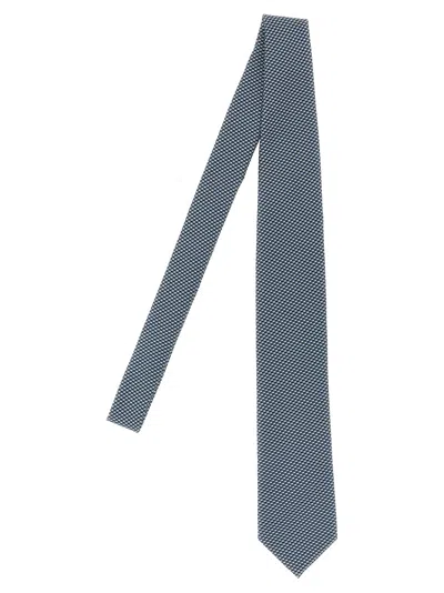 BRIONI JACQUARD TIE TIES AND PAPILLON BLUE
