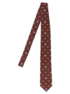 Brioni Slim Paisley Jacquard Tie In Textured Fabric In Brown