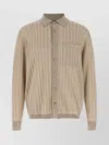 Brioni Knit Shirt With Chest Pocket And Ribbed Finish