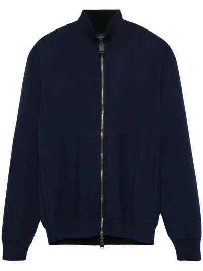 Brioni Knit Zip-up Cardigan In Blue