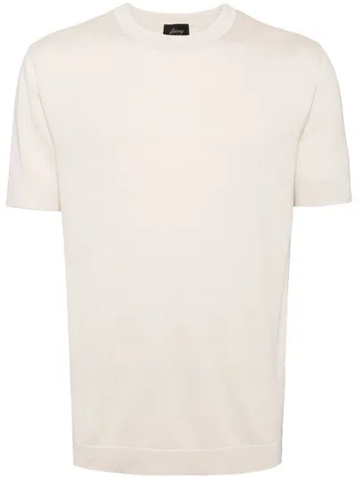 Brioni Knitted Crew-neck T-shirt In Braun