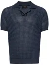 Brioni Knitted Polo Shirt In Blau