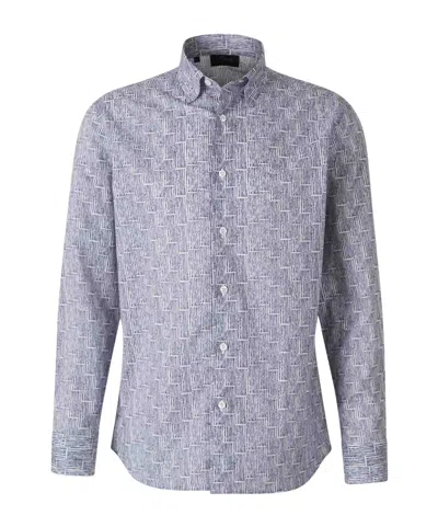 Brioni Printed Shirt In Blue