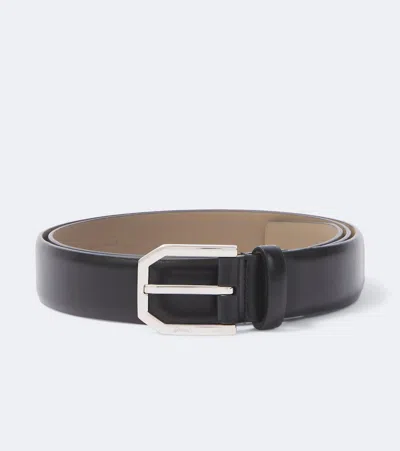Brioni Leather Belt In Black