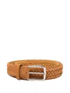 Brioni Leather Belt In Gold
