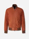 Brioni Suede Bomber Jacket In Red