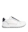 Brioni Leather Crossing Sneakers In White