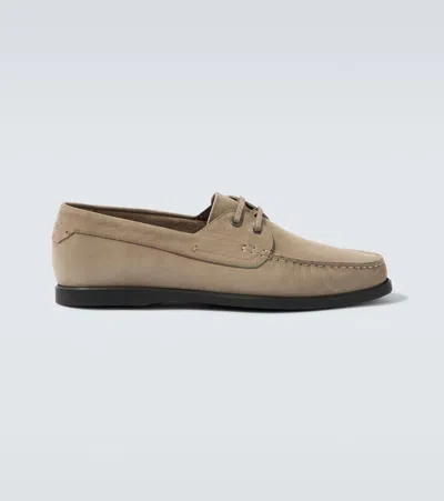 Brioni Leather Derby Shoes In Neutral