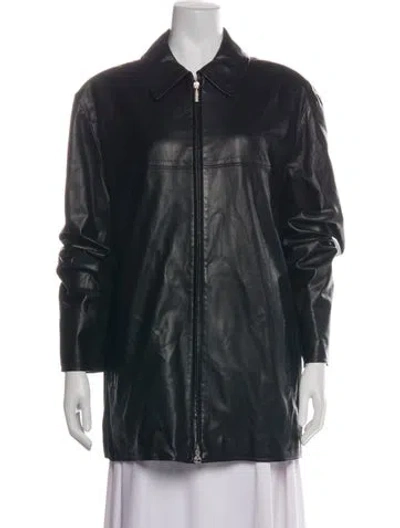 Pre-owned Brioni Leather Jacket In Black