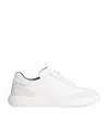 Brioni Suede-trimmed Leather Sneakers In White