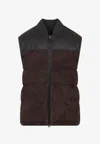 Brioni Sleeveless Puffer Vest Contrast Panels In Black