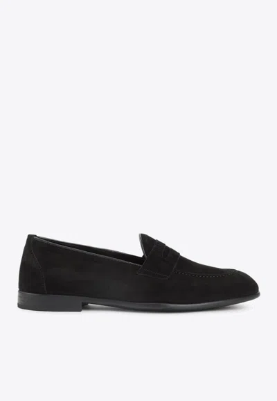 BRIONI LEATHER PENNY LOAFERS