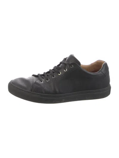 Pre-owned Brioni Leather Sneakers In Black