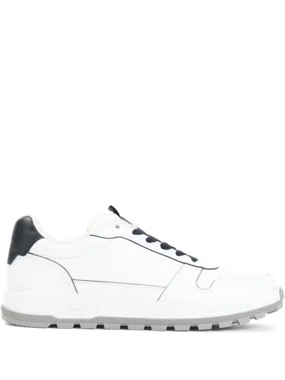 Brioni Leather Trainers In White