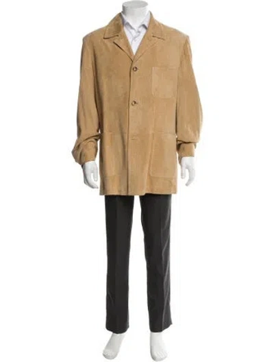 Pre-owned Brioni Leather Sport Coat In Brown