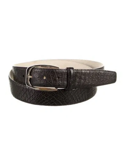 Pre-owned Brioni Leather Waist Belt In Black
