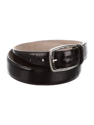 Pre-owned Brioni Leather Waist Belt In Black