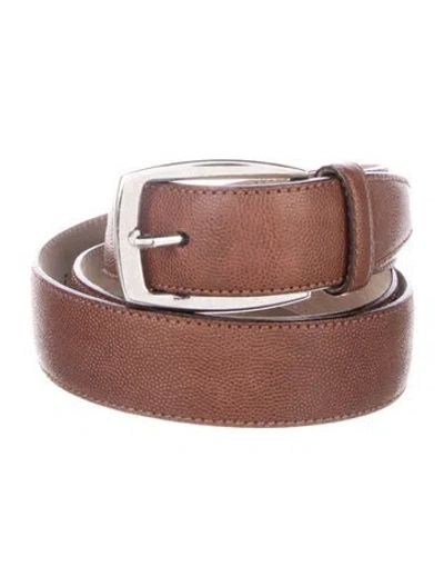Pre-owned Brioni Leather Waist Belt In Brown