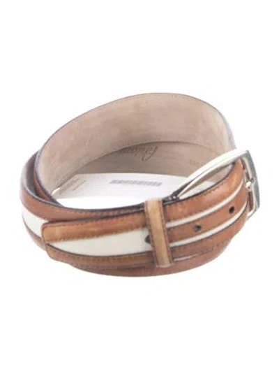 Pre-owned Brioni Leather Waist Belt In Neutral