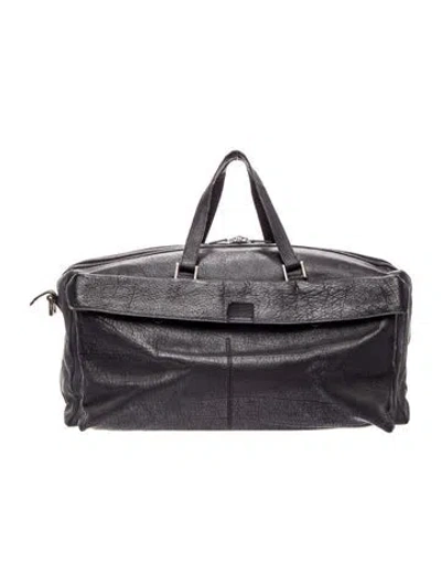 Pre-owned Brioni Leather Weekender Bag In Blue