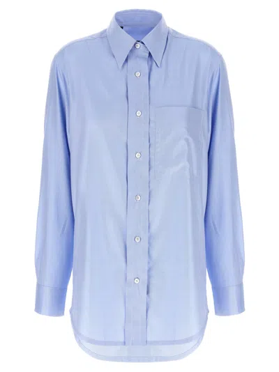 BRIONI LIGHT BLUE SEA ISLAND COTTON SHIRT