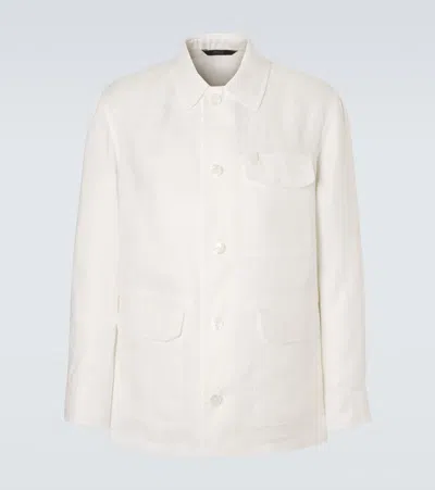 Brioni Linen And Cotton Jacket In White