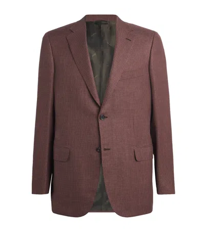 Brioni Linen-cashmere-silk Ravello Blazer In Brown