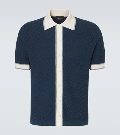Brioni Linen, Cotton, And Silk Shirt In Blue